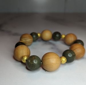 Handcrafted wooden olive bracelet